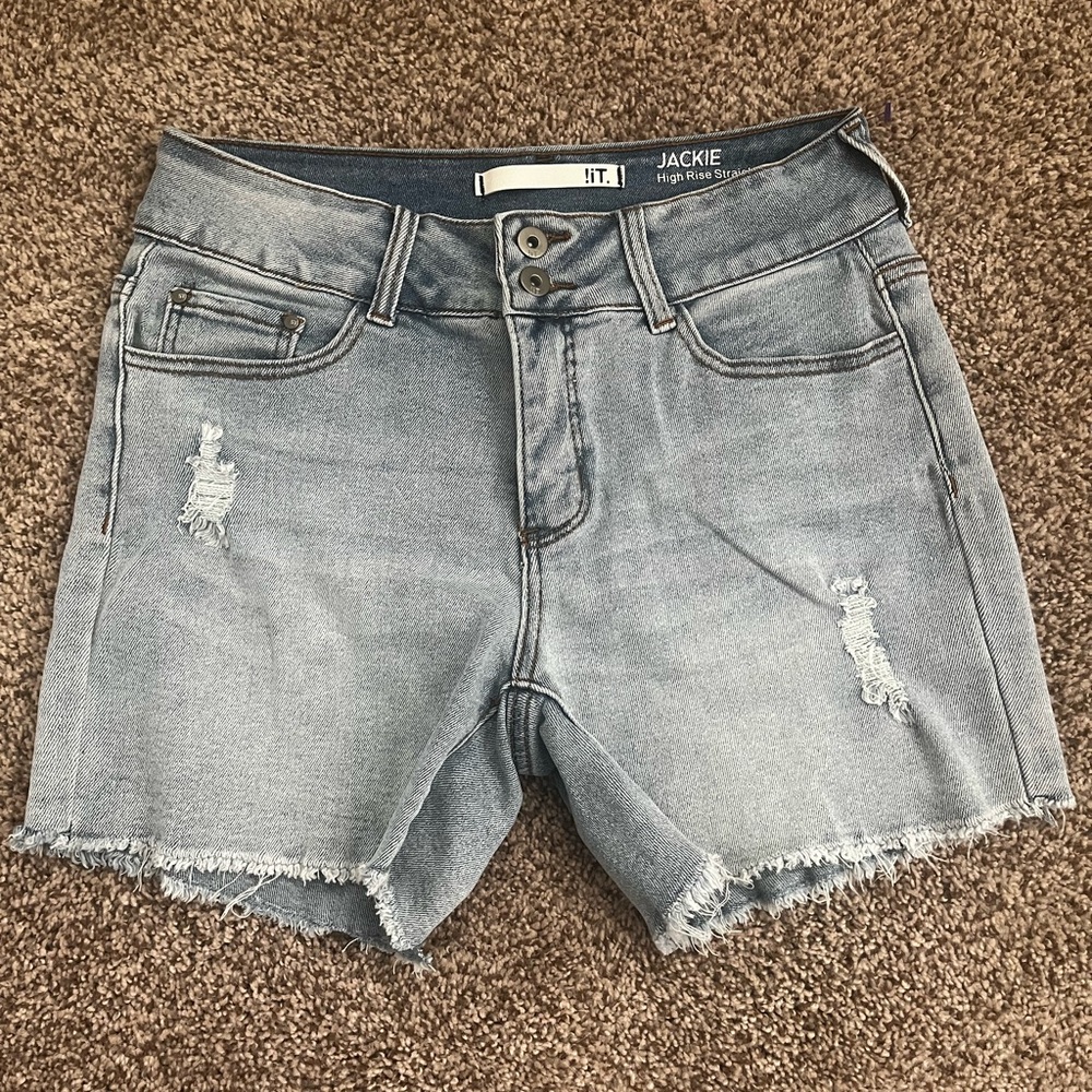 Women's Gray Denim Shorts